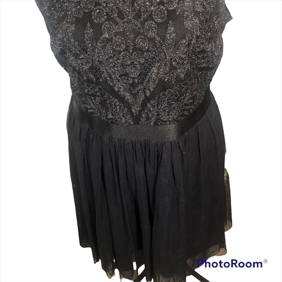 Sparkly Fit and Flare Dress Lace Black - Picture 1 of 8